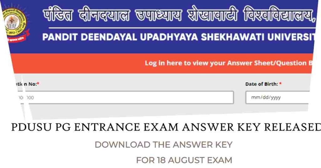 Download PDUSU PG Entrance 18 August Exam Answer Key Released