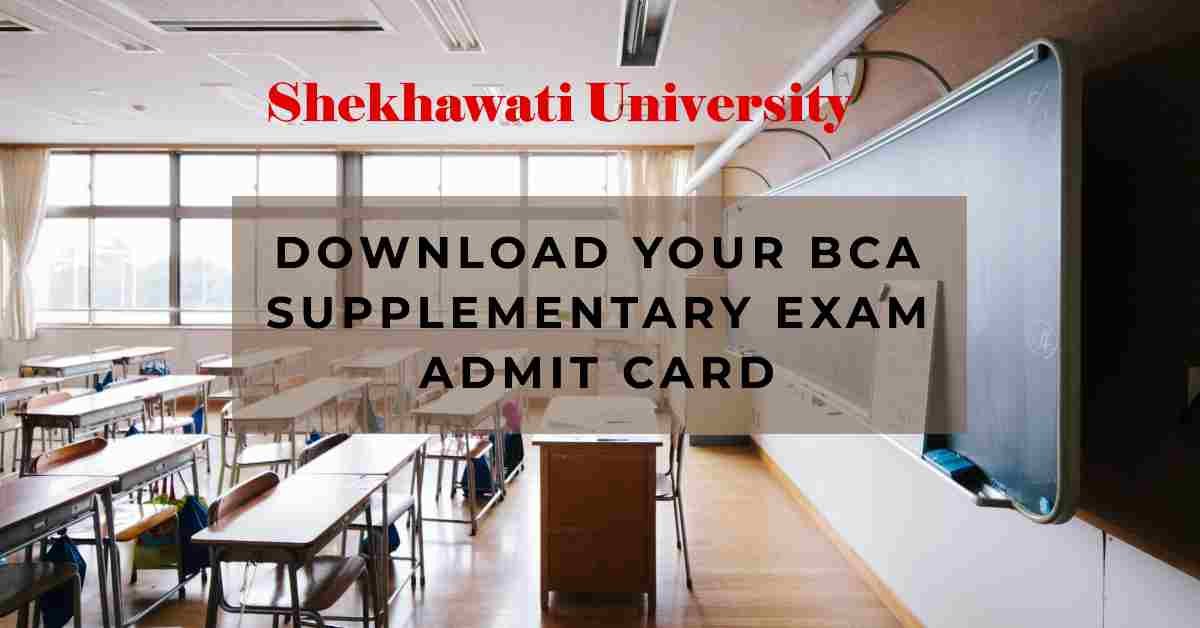 PDUSU BCA Supplementary Exam Admit Card 2024 download - shekhawati University