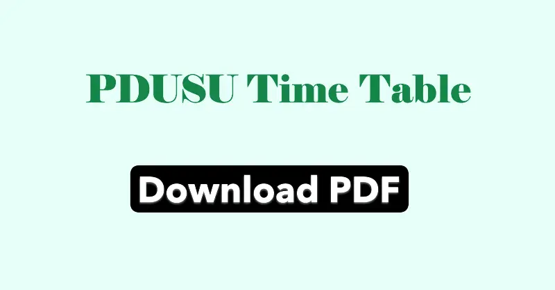 pdusu time table