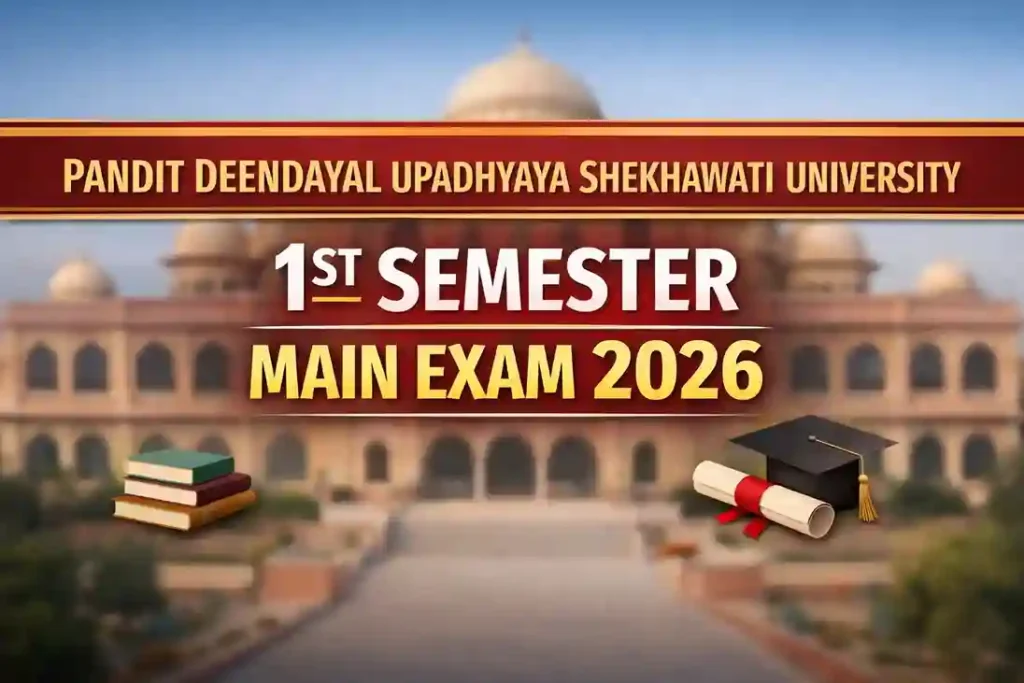 PDUSU UG 1st Semester Main Exam Time Table January 2026