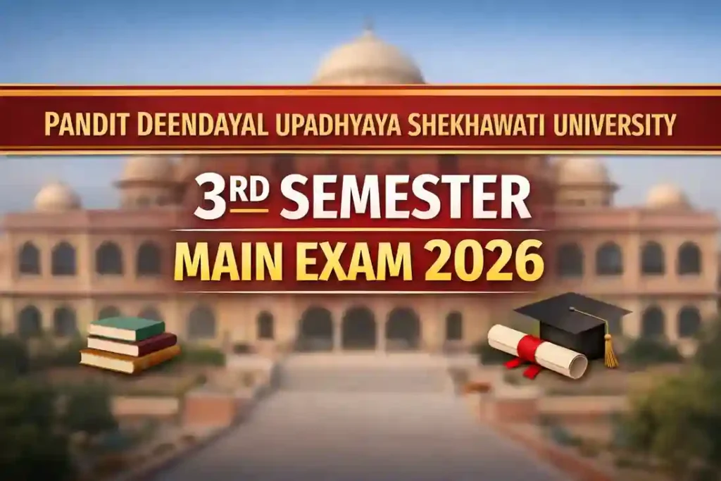 PDUSU UG 3rd Semester Main Exam Time Table January 2026