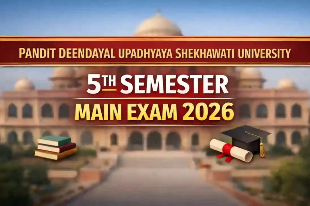 PDUSU UG 5th Semester Main Exam Time Table January 2026