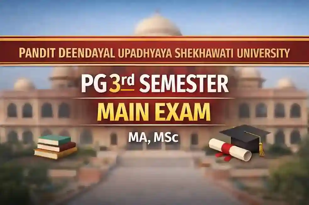PDUSU pg 3rd Semester Main Exam Time Table