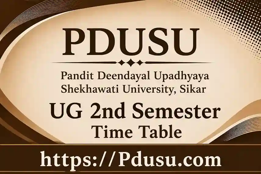 PDUSU UG 2nd Semester Main Exam Time Table 2026